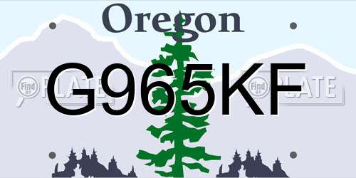 G965KF Oregon License Plate