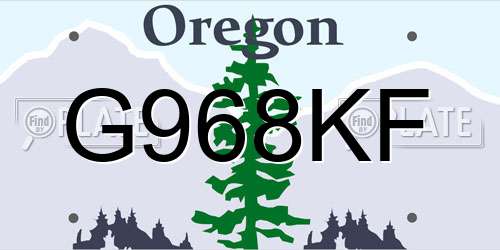 G968KF Oregon License Plate