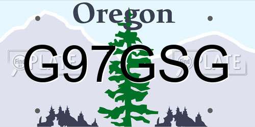 G97GSG Oregon License Plate
