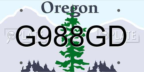 G988GD Oregon License Plate