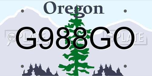 G988GO Oregon License Plate