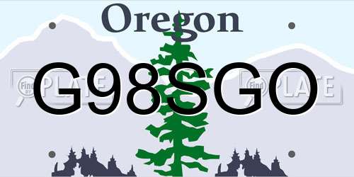 G98SGO Oregon License Plate