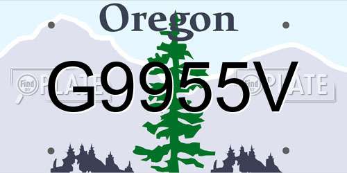 G9955V Oregon License Plate