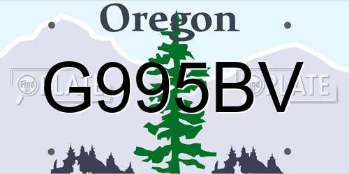 G995BV Oregon License Plate