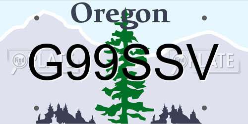 G99SSV Oregon License Plate