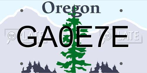 GA0E7E Oregon License Plate