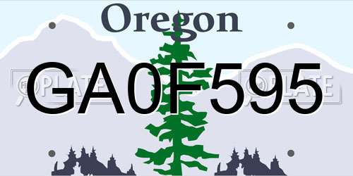 GA0F595 Oregon License Plate