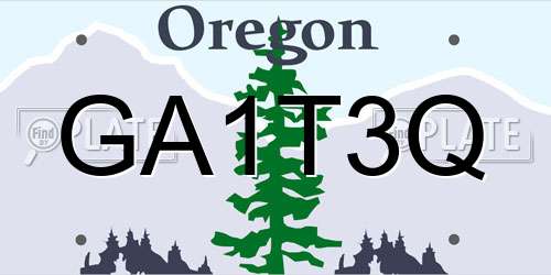 GA1T3Q Oregon License Plate