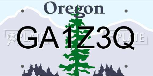 GA1Z3Q Oregon License Plate
