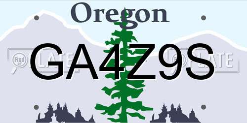GA4Z9S Oregon License Plate