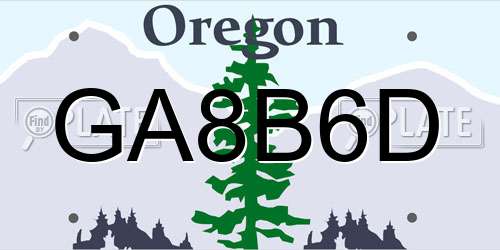 GA8B6D Oregon License Plate