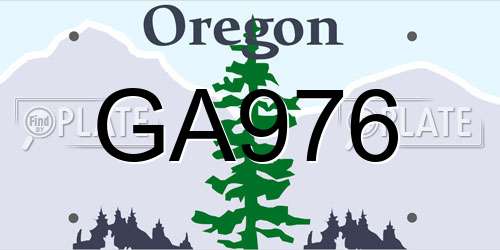 GA976 Oregon License Plate