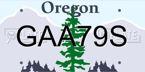 GAA79S Oregon License Plate