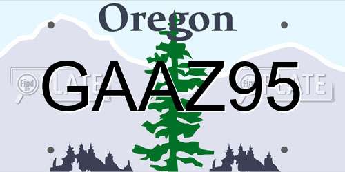 GAAZ95 Oregon License Plate