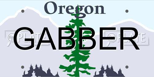 GABBER Oregon License Plate