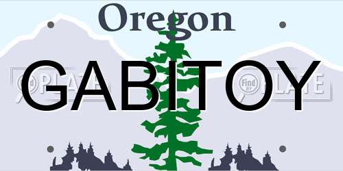 GABITOY Oregon License Plate