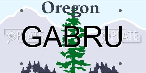 GABRU Oregon License Plate