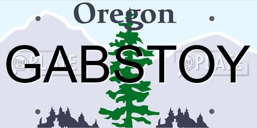GABSTOY Oregon License Plate