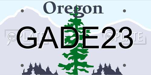 GADE23 Oregon License Plate