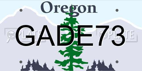 GADE73 Oregon License Plate