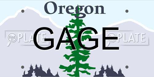 GAGE Oregon License Plate