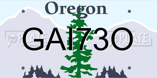 GAI73O Oregon License Plate