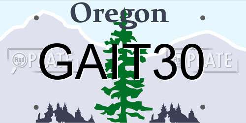 GAIT30 Oregon License Plate
