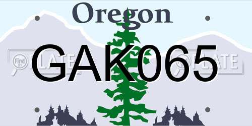 GAK065 Oregon License Plate