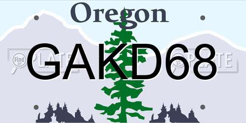 GAKD68 Oregon License Plate