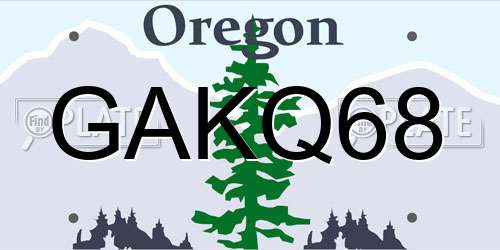 GAKQ68 Oregon License Plate