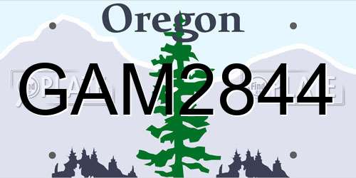 GAM2844 Oregon License Plate