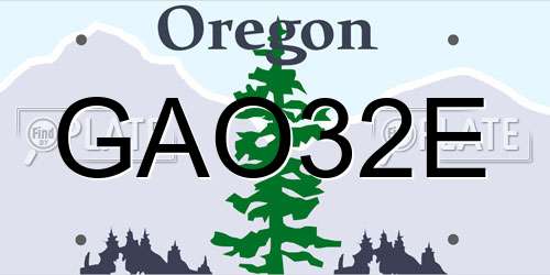 GAO32E Oregon License Plate
