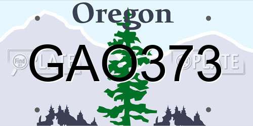 GAO373 Oregon License Plate