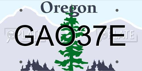 GAO37E Oregon License Plate