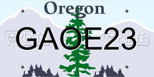 GAOE23 Oregon License Plate