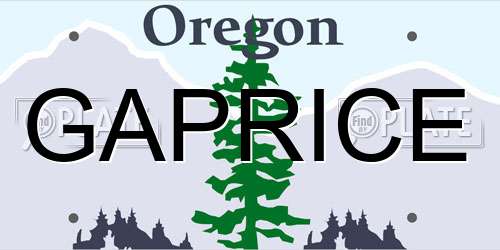 GAPRICE Oregon License Plate