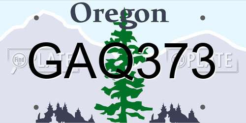 GAQ373 Oregon License Plate