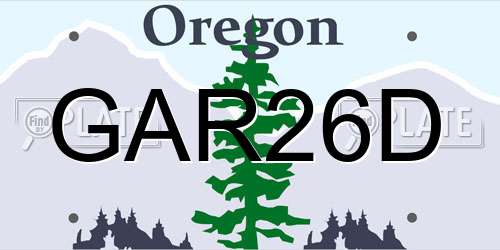 GAR26D Oregon License Plate
