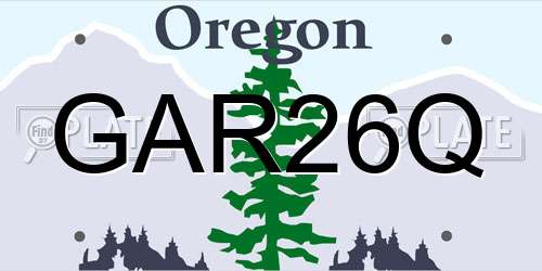 GAR26Q Oregon License Plate