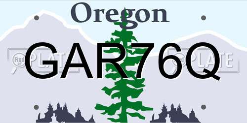 GAR76Q Oregon License Plate