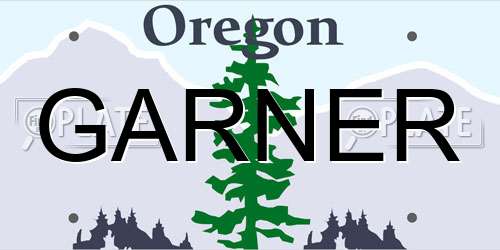 GARNER Oregon License Plate