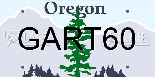 GART60 Oregon License Plate
