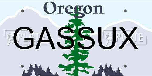 GASSUX Oregon License Plate