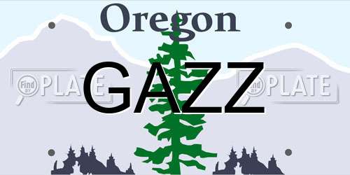 GAZZ Oregon License Plate
