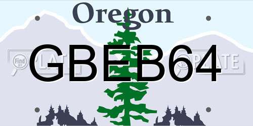 GBEB64 Oregon License Plate