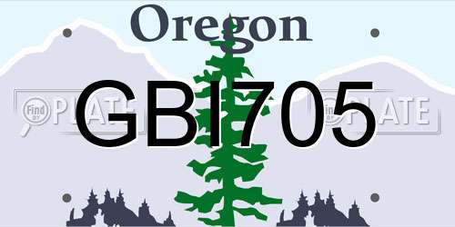 GBI705 Oregon License Plate