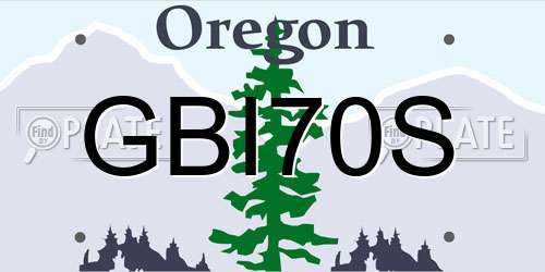 GBI70S Oregon License Plate