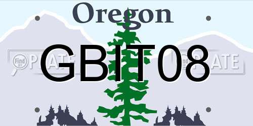 GBIT08 Oregon License Plate