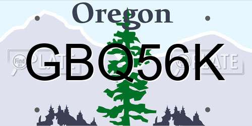 GBQ56K Oregon License Plate