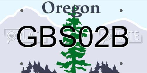 GBS02B Oregon License Plate